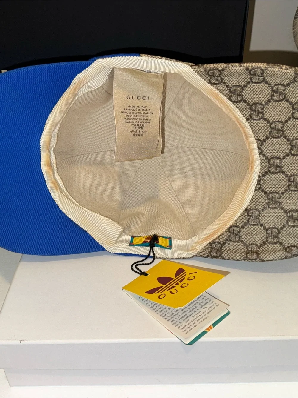 Gucci Blue and Beige GG Canvas Baseball Cap